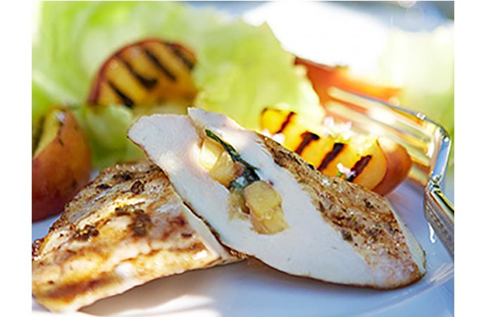 Peaches and Brie Stuffed Chicken Breast