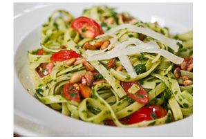 Linguine with Spinach and Asiago Cheese