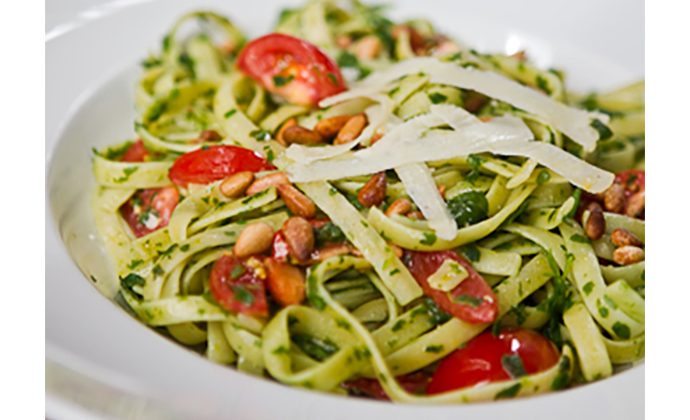 Linguine with Spinach and Asiago Cheese