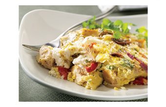 Turkey, Red Pepper and Goat Cheese Frittata