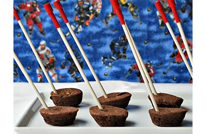 Two-Bite Brownie ‘Pucks’ on a Stick