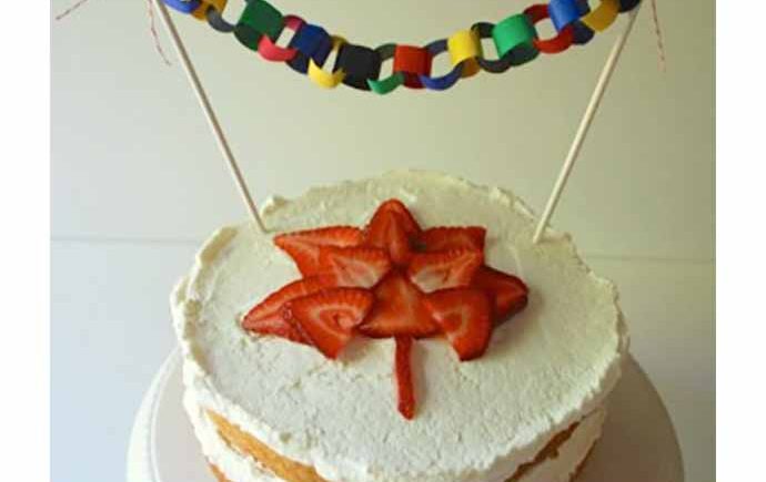 Team Canada Strawberries and Cream Cake