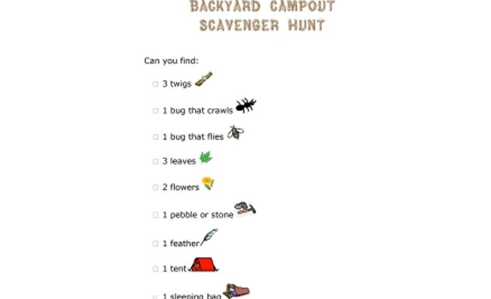 Nature Scavenger Hunt Backyard Camping Activities Savvymom