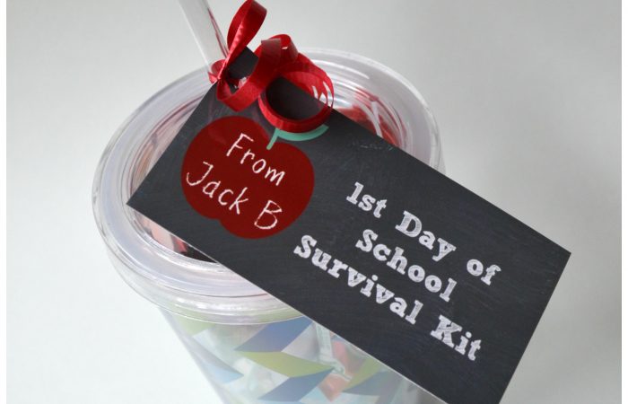 first day of school teacher gift survival kit