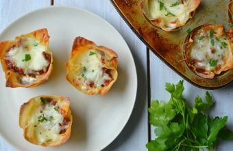 Lasagna Wonton Cups