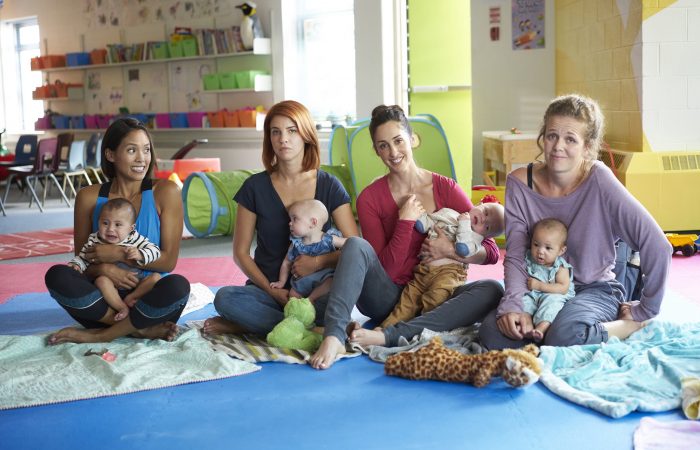 Workin Moms_Mommy and Me group scene_LtoR Jenny, Ann, Kate, Frankie