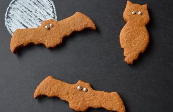 Low-Sugar Molasses Spiced Bat and Owl Cookies