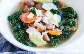Kale, Pancetta, and Cheese Tortellini Soup